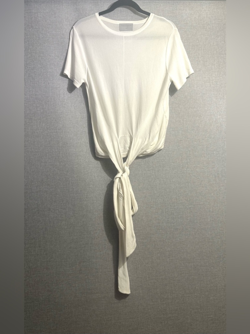 MODERN CITIZEN Jude Cropped Wrap Top Ivory Tie-Front Tee Sz L